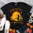 Weed halloween witch way to the weed Graphic Unisex T Shirt, Sweatshirt, Hoodie Size S - 5XL