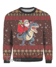 Santa Riding Dinosaur T Rex Funny Ugly sweater