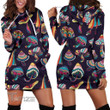 Psychedelic Mushroom Color Pattern Women Hoodie Dress