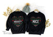 Couple Christmas Shirt His and Her Naughty and Nice Graphic Unisex T Shirt, Sweatshirt, Hoodie Size S - 5XL
