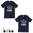 Couple Shirts - LGBT King King Rainbow Crown Navy Matching Shirts,Valentine Gifts Graphic Unisex T Shirt, Sweatshirt, Hoodie Size S - 5XL