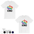 Couple Shirts - LGBT King King Rainbow Crown White Matching Shirts,Valentine Gifts Graphic Unisex T Shirt, Sweatshirt, Hoodie Size S - 5XL