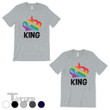 Couple Shirts - LGBT King King Rainbow Crown Grey Matching Shirts,Valentine Gifts Graphic Unisex T Shirt, Sweatshirt, Hoodie Size S - 5XL