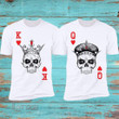 Couple Shirts King & Queen Skull Matching Couple, Valentine Gifts Graphic Unisex T Shirt, Sweatshirt, Hoodie Size S - 5XL