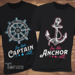 Couple Shirts I'm Her Captain - I'm His Anchor Matching Couple, Valentine Gifts Graphic Unisex T Shirt, Sweatshirt, Hoodie Size S - 5XL