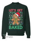 Lets Get Baked Gingerbread Weed Stoner Ugly Christmas Sweater Graphic Unisex T Shirt, Sweatshirt, Hoodie Size S - 5XL