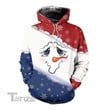 Cute Snowman Face Christmas 3D All Over Printed Shirt, Sweatshirt, Hoodie, Bomber Jacket Size S - 5XL