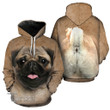 Pug Dog Lovers Christmas Gift 3D All Over Printed Shirt, Sweatshirt, Hoodie, Bomber Jacket Size S - 5XL