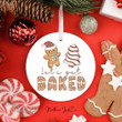 Funny Weed Let's Get Baked Ornament Christmas Ceramic Ornament