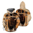 Native American Bison Hoodie, Bison Pullover Hoodie, Native American Bison 3D Printed 3D All Over Printed Shirt, Sweatshirt, Hoodie, Bomber Jacket Size S - 5XL