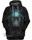 Tattoo Black Wolf Blue Claw 3D All Over Printed Shirt, Sweatshirt, Hoodie, Bomber Jacket Size S - 5XL