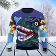 Dinosaur Face Ugly Christmas Sweater
