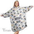 Husky Dad Christmas Oodie Oversized Hoodie Blanket
