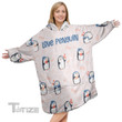 Penguin Cute Pattern Style Christmas Oodie Oversized Hoodie Blanket