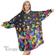 Butterfly Multicolor Pattern Christmas Oodie Oversized Hoodie Blanket