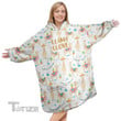 Llama Lover Cute Pattern Style Christmas Oodie Oversized Hoodie Blanket
