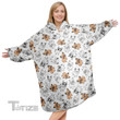 FBD French Bulldog Pattern Christmas Oodie Oversized Hoodie Blanket