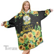 Elephant Sunflower Life Is Beautiful Christmas Oodie Oversized Hoodie Blanket
