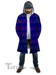 Techno Equalizer Bars Hooded Cloak Coat