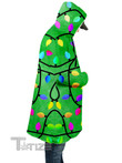 Christmas Lights Green Hooded Cloak Coat