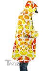 Giraffe Pattern Hooded Cloak Coat