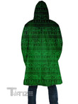Green Glyphs Hooded Cloak Coat