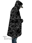 Icosahedron Madness Black Hooded Cloak Coat
