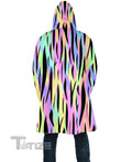 Psychedelic Tiger Stripes Hooded Cloak Coat