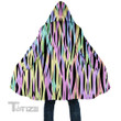 Psychedelic Tiger Stripes Hooded Cloak Coat
