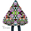 Neon Zebra Portal Hooded Cloak Coat