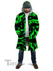 Neon Graffiti Paint Splatter Hooded Cloak Coat
