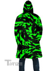 Neon Graffiti Paint Splatter Hooded Cloak Coat