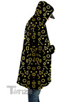 Mod Gold Shapes Hooded Cloak Coat