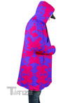 Pink and Violet Paint Splatter Hooded Cloak Coat