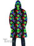 RGB Smile Glitch Hooded Cloak Coat