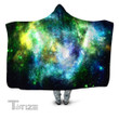 Green Psychedelic Nebula Hooded Blanket