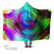 Rainbow Vortex Hooded Blanket