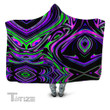 Violet and Lime Blackout Drip Hooded Blanket