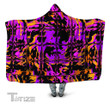 Purple Blackout Rave Glitch Hooded Blanket