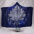 Spiritual Blue Lotus Hooded Blanket  Sacred Geometry Throw Hooded Blanket