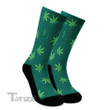 Weed Pattern Crew 420 Gift Cannabis Stoner Socks