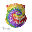Rainbow Tie Dye Hippie Fashion Bandanas Unisex Neck Gaiter For Outdoor Sports