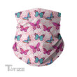 Butterflies Roses Butterfly Snood Pink Neck Bandanas Unisex Neck Gaiter For Outdoor Sports