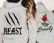 Valentine 2024 Beauty and Beast Couple Hoodie Matching Hoodie Gift for Graphic Unisex T Shirt, Sweatshirt, Hoodie Size S - 5XL