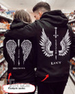Couple Shirts - Personalized Angel Wings Couple Matching Couple, Valentine 2024 Gift Graphic Unisex T Shirt, Sweatshirt, Hoodie Size S - 5XL