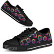 Colorful Flowers Hippie Low Top Canvas Shoes