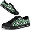 Cannabis Chess Pattern - Weed Low Top Canvas Shoes