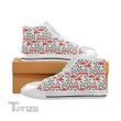 Red Mushroom Dot Pattern Unisex High Top Canvas Shoes