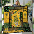 Weed Be Happy Premium Quilt Blanket Size Throw, Twin, Queen, King, Super King