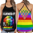 LGBT Love I Licked It Criss-Cross Open Back Cami Tank Top